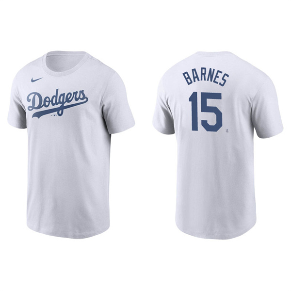 Men's Los Angeles Dodgers Austin Barnes White Name & Number Nike T-Shirt