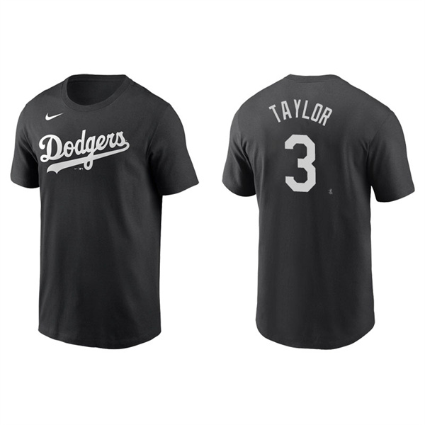 Men's Los Angeles Dodgers Chris Taylor Black Name & Number Nike T-Shirt