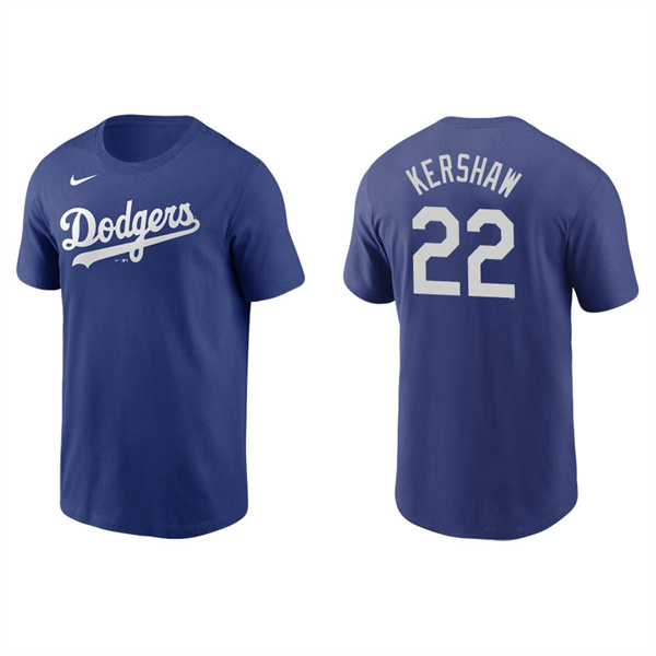 Men's Los Angeles Dodgers Clayton Kershaw Royal Name & Number Nike T-Shirt