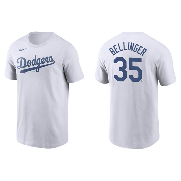 Men's Los Angeles Dodgers Cody Bellinger White Name & Number Nike T-Shirt
