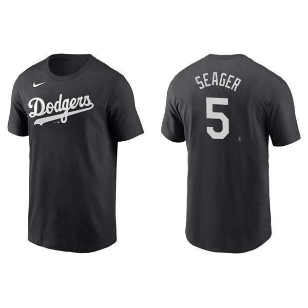 Men's Los Angeles Dodgers Corey Seager Black Name & Number Nike T-Shirt