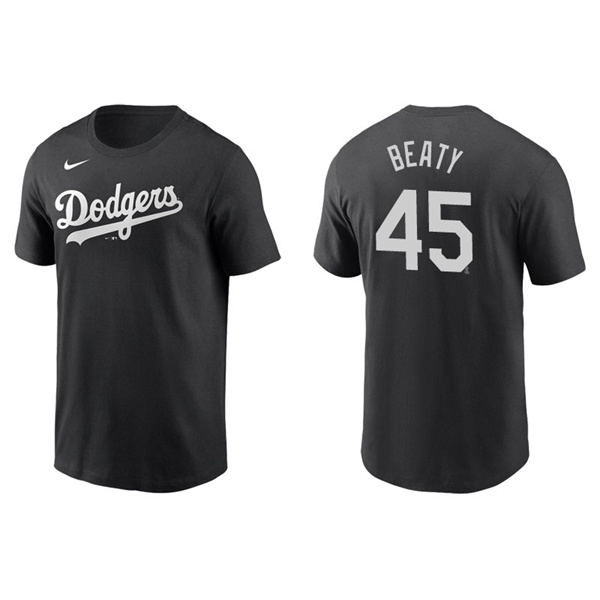 Men's Los Angeles Dodgers Matt Beaty Black Name & Number Nike T-Shirt