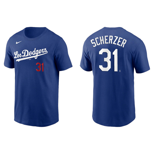 Men's Los Angeles Dodgers Max Scherzer Royal 2021 City Connect T-Shirt