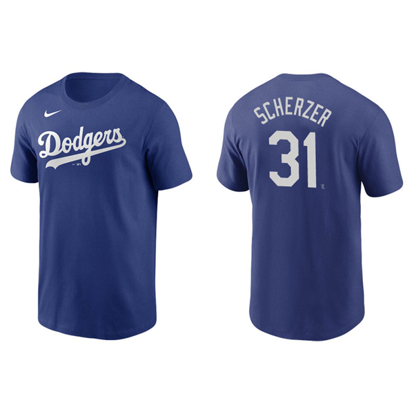 Men's Los Angeles Dodgers Max Scherzer Royal Name & Number Nike T-Shirt