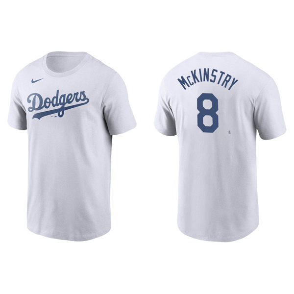 Men's Los Angeles Dodgers Zach McKinstry White Name & Number Nike T-Shirt