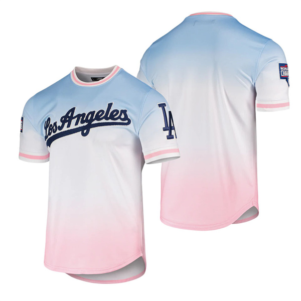 Men's Los Angeles Dodgers Pro Standard Blue Pink Ombre T-Shirt