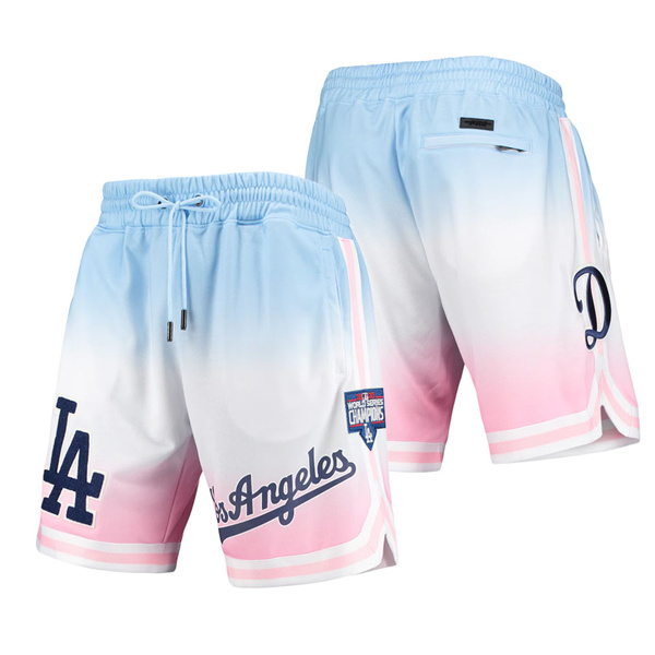 Men's Los Angeles Dodgers Pro Standard Blue Pink Team Logo Pro Ombre Shorts