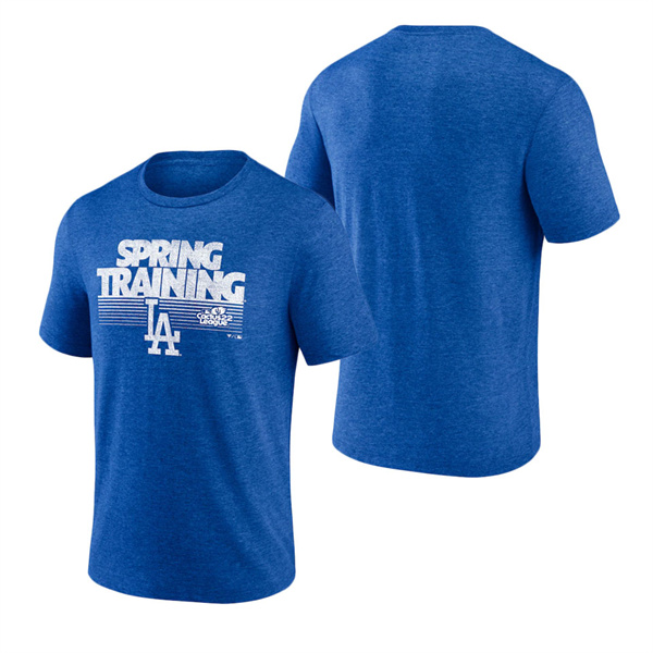 Men's Los Angeles Dodgers Fanatics Branded Royal 2022 MLB Spring Training Cactus League Spring Fade Tri-Blend T-Shirt