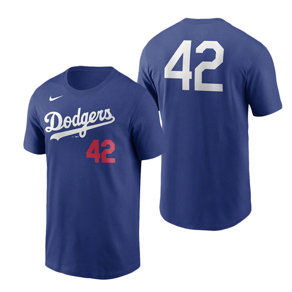 Men's Los Angeles Dodgers Nike Royal Jackie Robinson Day Team 42 T-Shirt