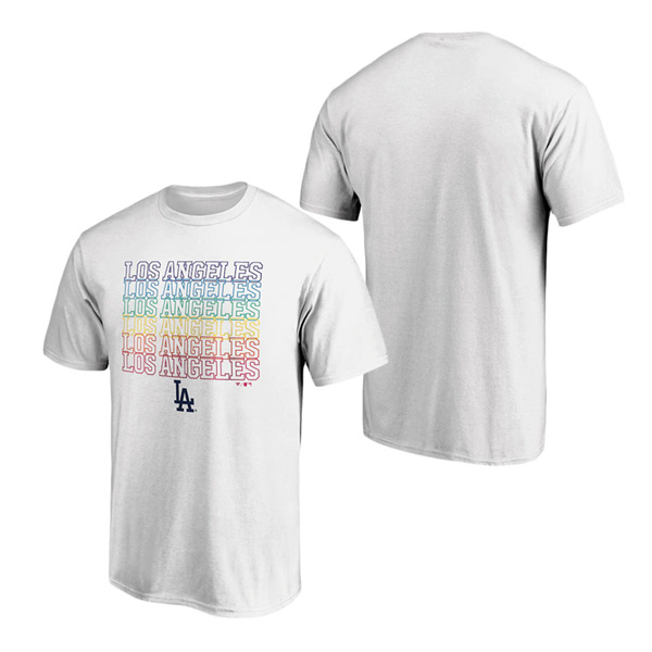 Los Angeles Dodgers White Logo City Pride T-Shirt