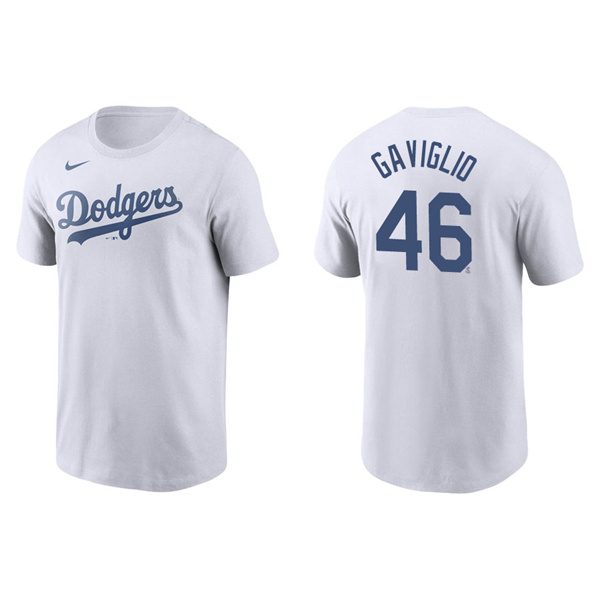 Men's Sam Gaviglio Los Angeles Dodgers White Name & Number Nike T-Shirt