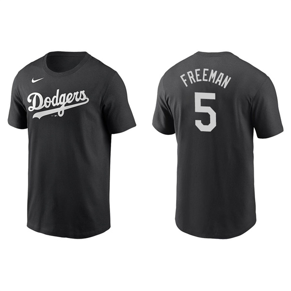 Men's Los Angeles Dodgers Freddie Freeman Black Name & Number Nike T-Shirt