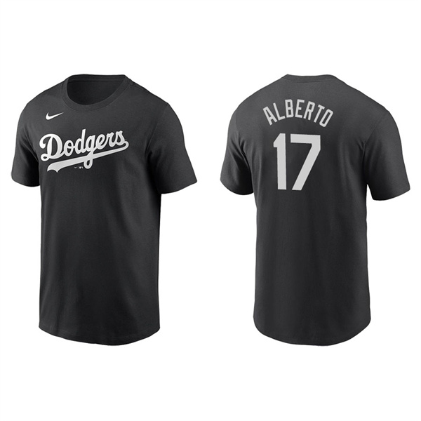 Men's Los Angeles Dodgers Hanser Alberto Black Name & Number Nike T-Shirt