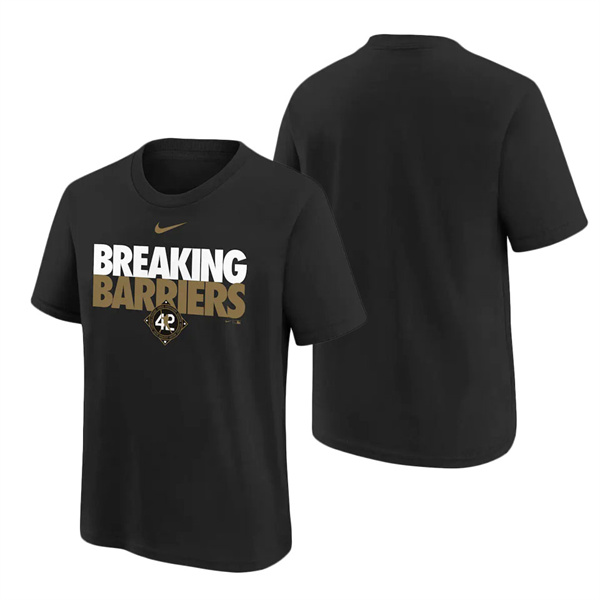 Youth Los Angeles Dodgers Jackie Robinson Nike Black Breakin' Barriers T-Shirt