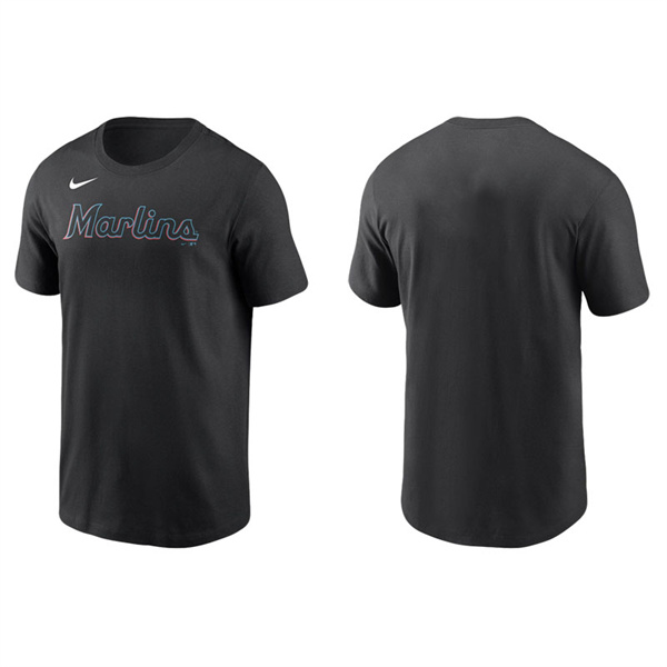 Men's Miami Marlins Black Nike T-Shirt