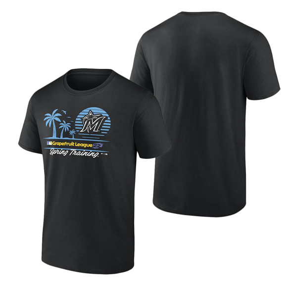 Men's Miami Marlins Fanatics Branded Black 2022 MLB Spring Training Grapefruit League Horizon Line T-Shirt