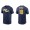 Keston Hiura Brewers Navy City Connect Wordmark T-Shirt