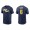 Lorenzo Cain Brewers Navy City Connect Wordmark T-Shirt