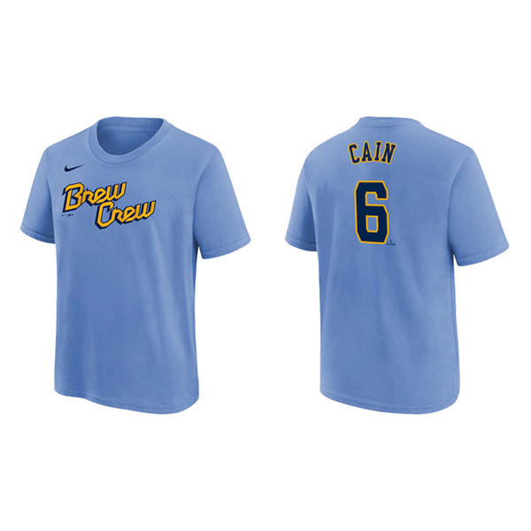 Lorenzo Cain Youth Brewers City Connect T-Shirt