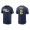Luis Urias Brewers Navy City Connect Wordmark T-Shirt