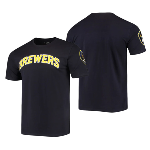 Men's Milwaukee Brewers Pro Standard Navy Team Logo T-Shirt