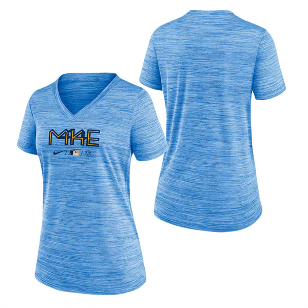 Women's Brewers City Connect Velocity Space-Dye V-Neck T-Shirt