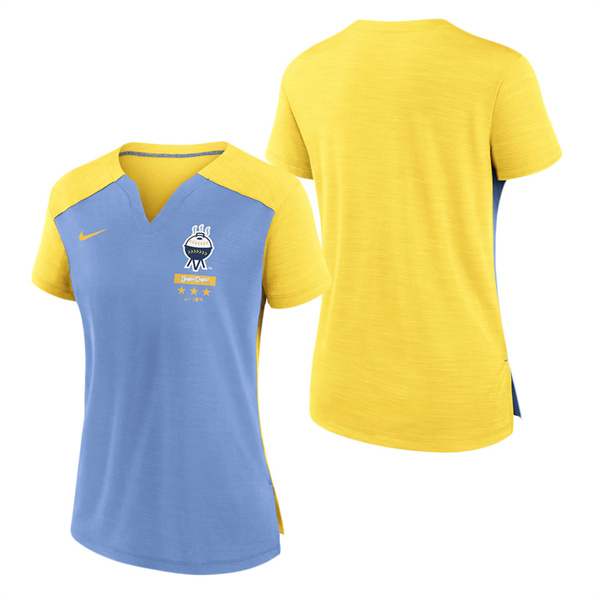 Women's Brewers Gold City Connect Exceed Boxy V-Neck T-Shirt