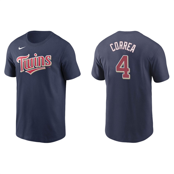 Men's Minnesota Twins Carlos Correa Navy Name & Number Nike T-Shirt