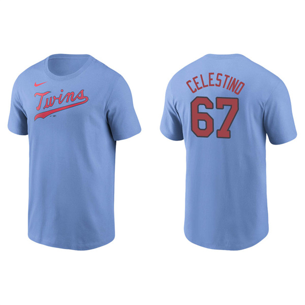 Men's Minnesota Twins Gilberto Celestino Light Blue Name & Number Nike T-Shirt