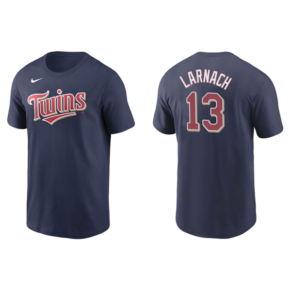 Men's Minnesota Twins Trevor Larnach Navy Name & Number Nike T-Shirt