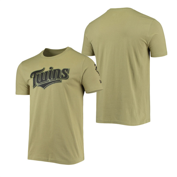 Men's Minnesota Twins New Era Olive Brushed Armed Forces T-Shirt