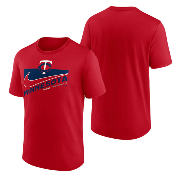 Men's Minnesota Twins Nike Red Swoosh Town Performance T-Shirt