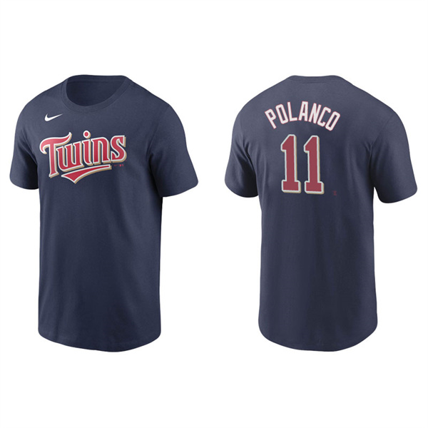 Men's Minnesota Twins Jorge Polanco Navy Name & Number Nike T-Shirt