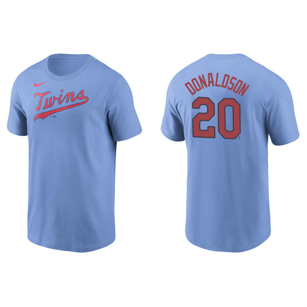 Men's Minnesota Twins Josh Donaldson Light Blue Name & Number Nike T-Shirt