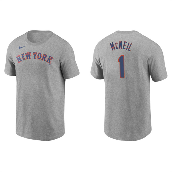 Men's Jeff McNeil New York Mets Gray Name & Number Nike T-Shirt