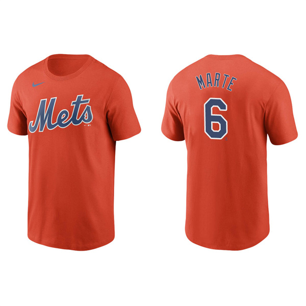 Men's Starling Marte New York Mets Orange Name & Number Nike T-Shirt