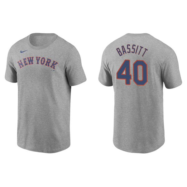Men's New York Mets Chris Bassitt Gray Name & Number Nike T-Shirt