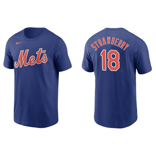 Men's New York Mets Darryl Strawberry Royal Name & Number Nike T-Shirt
