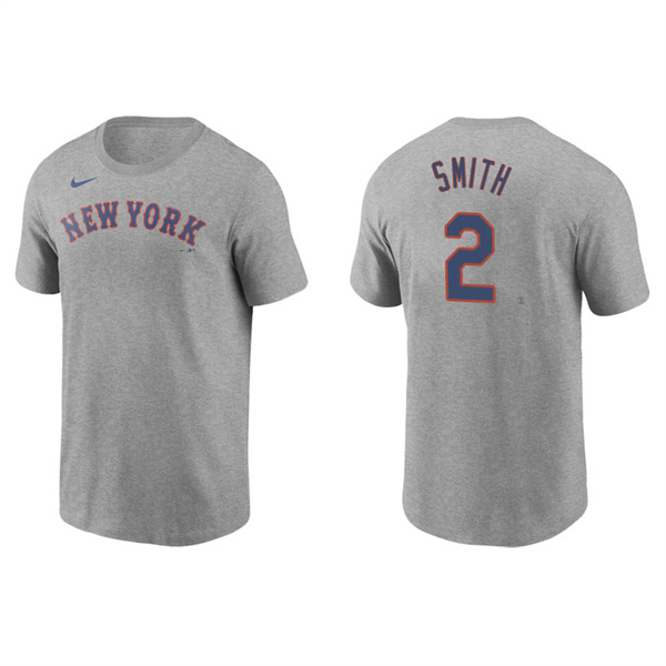 Men's New York Mets Dominic Smith Gray Name & Number Nike T-Shirt