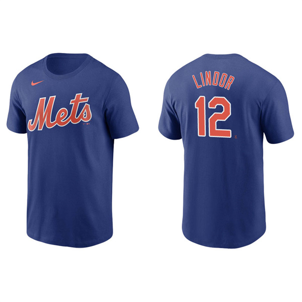 Men's New York Mets Francisco Lindor Royal Name & Number Nike T-Shirt