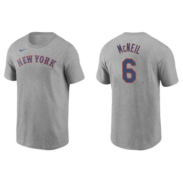 Men's New York Mets Jeff McNeil Gray Name & Number Nike T-Shirt