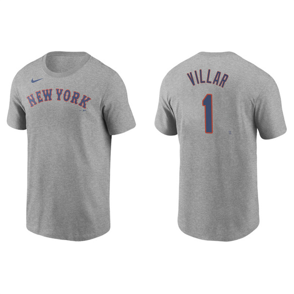 Men's New York Mets Jonathan Villar Gray Name & Number Nike T-Shirt