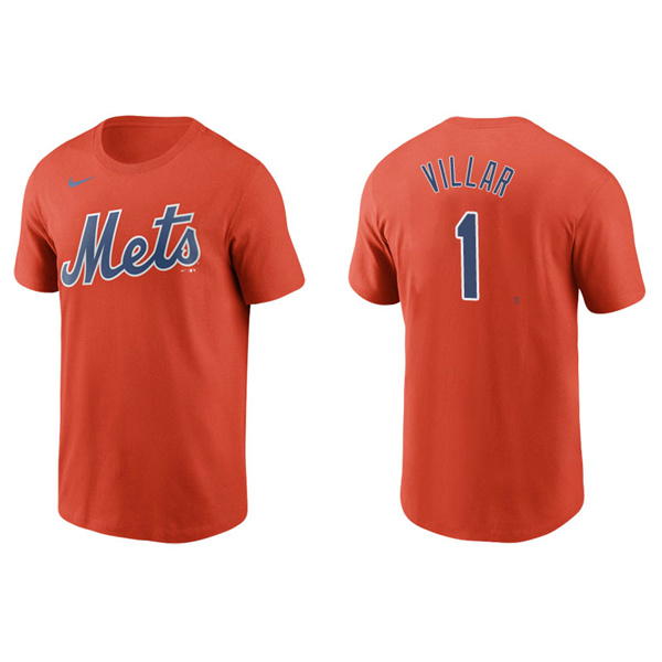 Men's New York Mets Jonathan Villar Orange Name & Number Nike T-Shirt