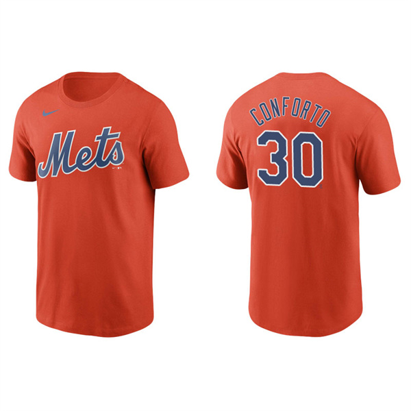 Men's New York Mets Michael Conforto Orange Name & Number Nike T-Shirt