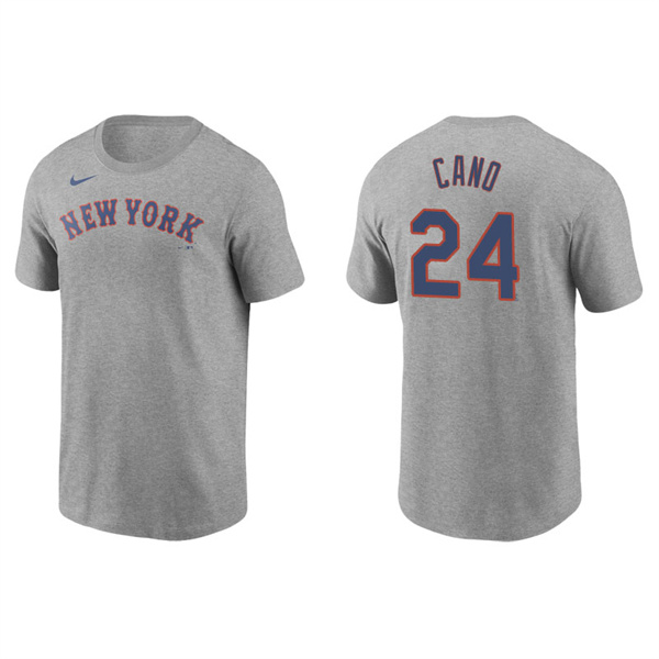 Men's New York Mets Robinson Cano Gray Name & Number Nike T-Shirt