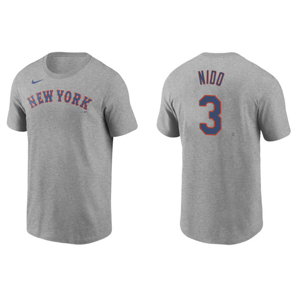 Men's New York Mets Tomas Nido Gray Name & Number Nike T-Shirt