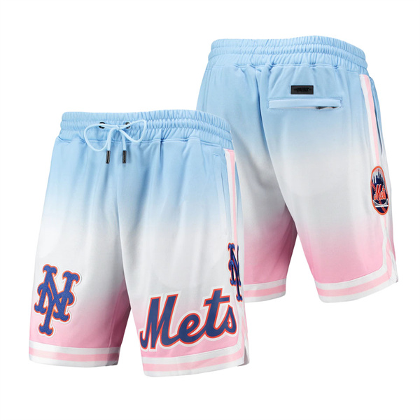 Men's New York Mets Pro Standard Blue Pink Team Logo Pro Ombre Shorts