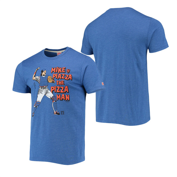 Men's New York Mets Mike Piazza Homage Royal Cooperstown Collection Tri-Blend Icons T-Shirt