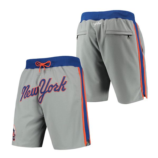 Men's New York Mets Mitchell & Ness Gray Cooperstown Collection Just Don Shorts