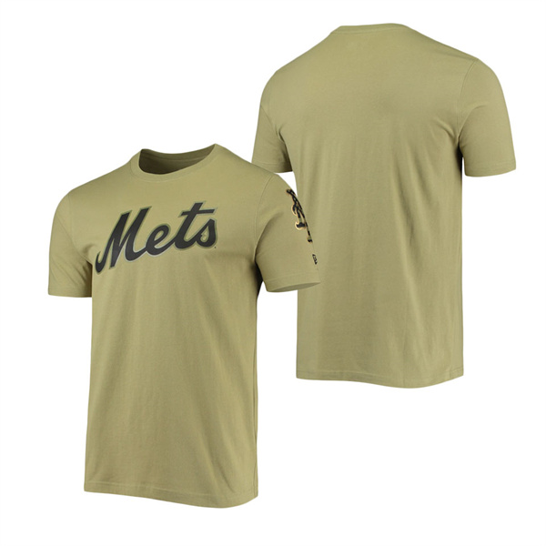 Men's New York Mets New Era Olive Brushed Armed Forces T-Shirt